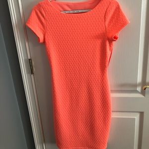 Bright Orange Peach Bodycon Dress
